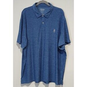 Izod Golf With Stretch. Blue lightly Striped Golf Shirt. Men Size 2XL.